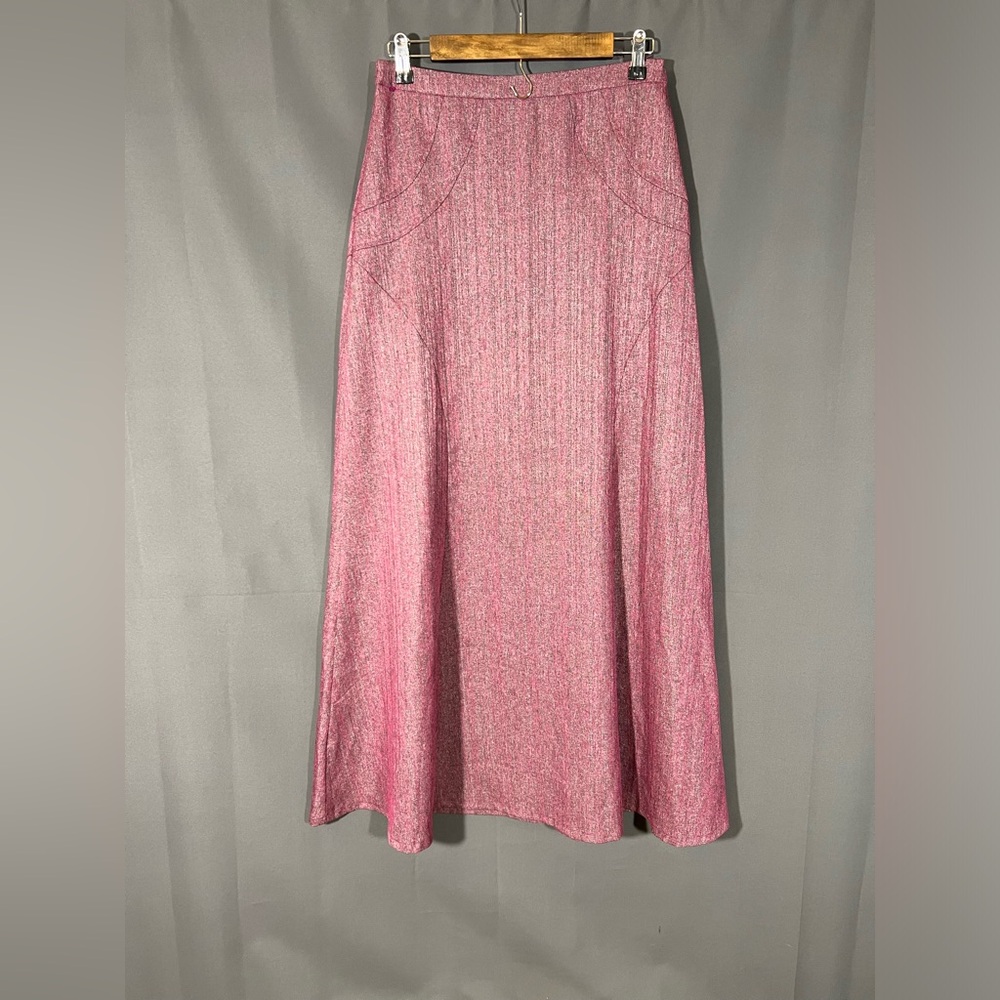Wardhere Fashion Design Maxi Skirt Pink And Embossed Metallic size Small
